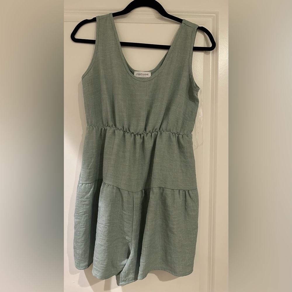 CARRY ON TIERED ROMPER - SAGE SZ small